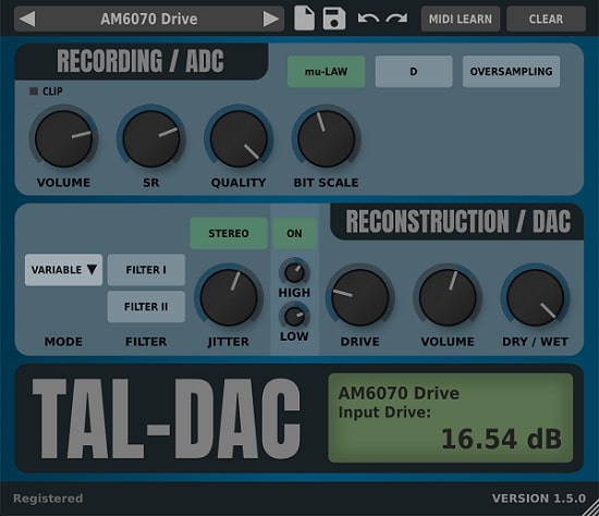 Togu Audio Line TAL-DAC v1.6.2 VST VST3 AU AAX