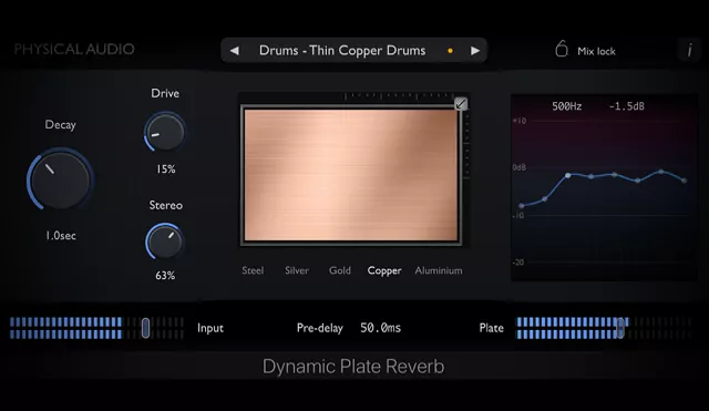 Physical Audio Dynamic Plate Reverb 