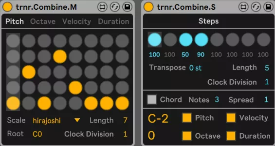 Ternär Music Technology - M4L Combine Sequencer 